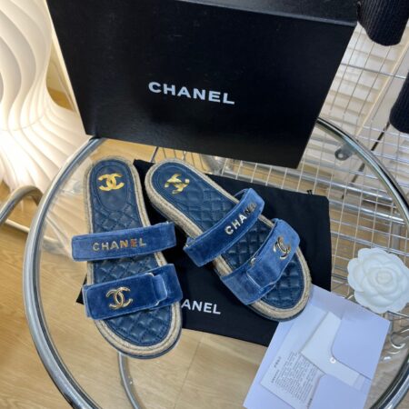 CHANEL Hemp rope platform sandals