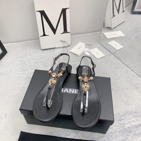 CHANEL Love jewel flip-flops