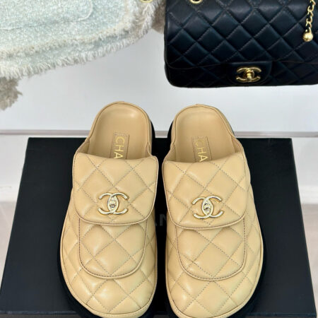 CHANEL buckle diamond birkenstock slippers
