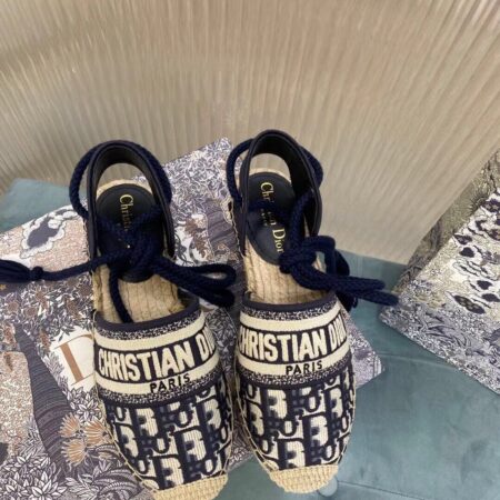 DIOR GRANVILLE Straw Shoes