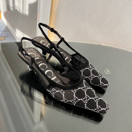 GUCCI Vintage Vintage pressed diamond mesh sandals Heel height 35cm
