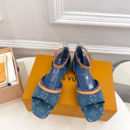 LOUIS VUITTON NEO REVIVAL Flat Denim Sandals