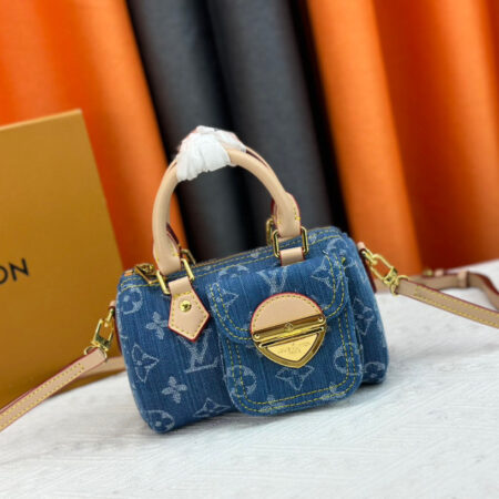 LOUIS VUITTON Denim Nano Speedy Bag