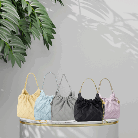 Women's Blue Mini Fleming Soft Denim Hobo Bag